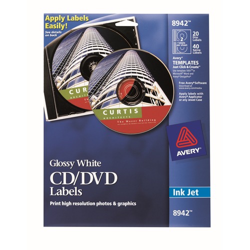 Avery Inkjet Glossy CD/DVD Labels