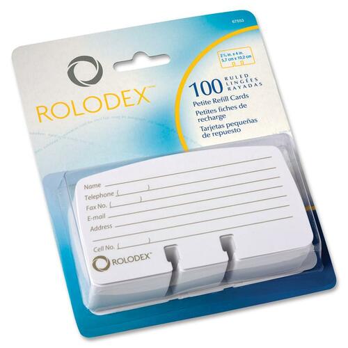 Rolodex Rotary File Refills, Petite Cards, 2-1/4"x4",