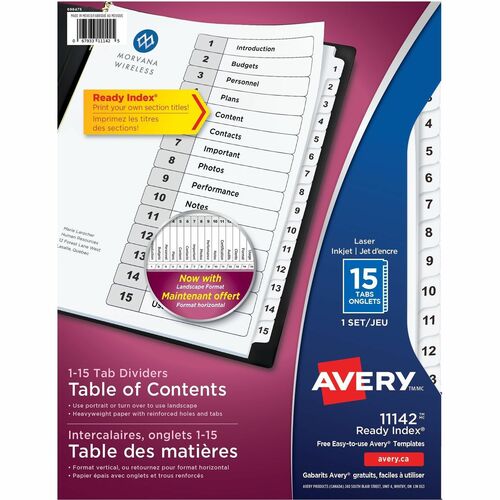 Avery Avery Classic Ready Index Table of Contents Divider