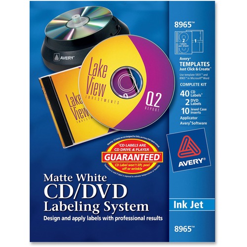 Avery Matte White Film DVD Labeling System