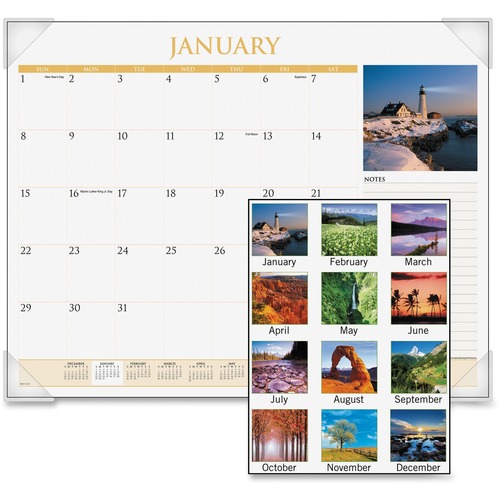 At-A-Glance Scenic Monthly Desk Pad Calendar