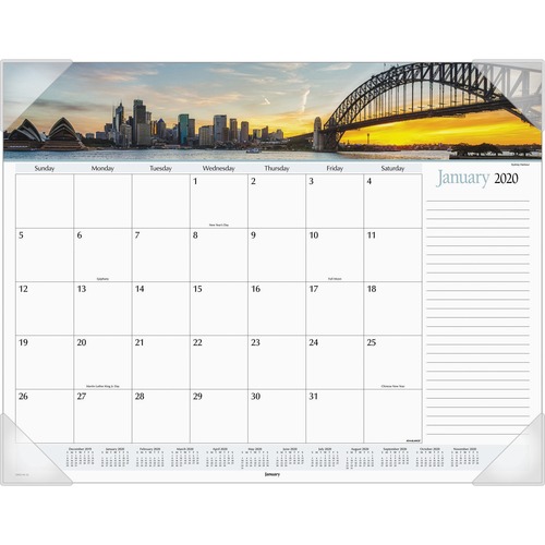 At-A-Glance Harbor Views Monthly Desk Pad Calendar