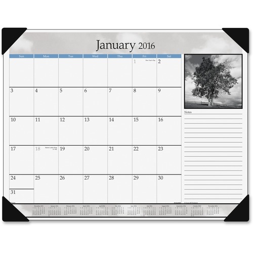 At-A-Glance At-A-Glance Black & White Monthly Desk Pad Calendar