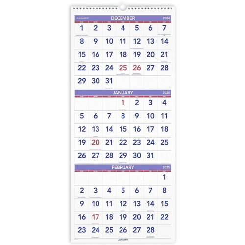 At-A-Glance At-A-Glance 3 Months Reference Wall Calendar
