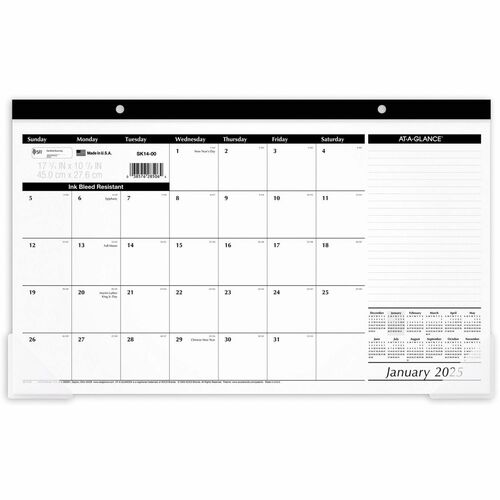 At-A-Glance Monthly Compact Full Year Desk Pad Calendar