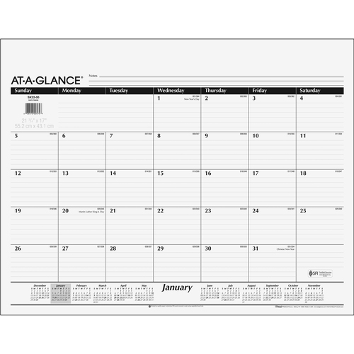 At-A-Glance Recycled Desk Pad Calendar Refill