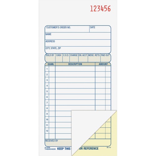 Adams Adams Carbonless Sales Order Books