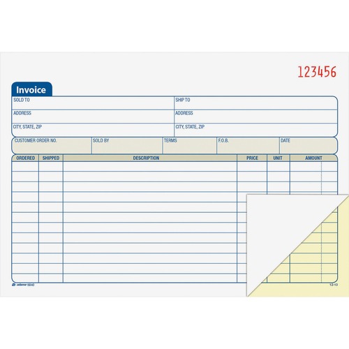 Adams Adams Carbonless Invoice Book