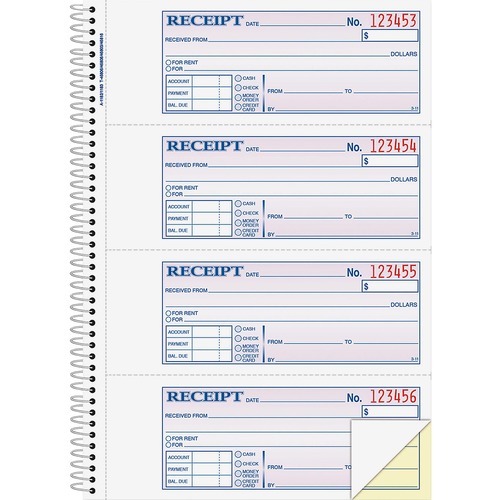 Adams Adams Wire Bound Money/Rent Receipt Books