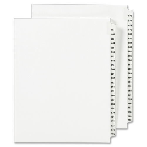Avery Avery Side Tab Legal Exhibit Index Dividers