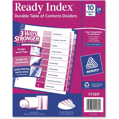 Avery Avery Uncollated Index Divider