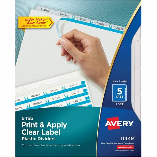 Avery Avery Index Maker Translucent Clear Label Divider