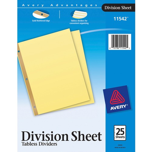 Avery Avery Gold Line 3-Hole Reinforced Sheet Dividers