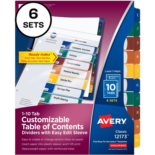 Avery Avery Easy Edit Index Divider