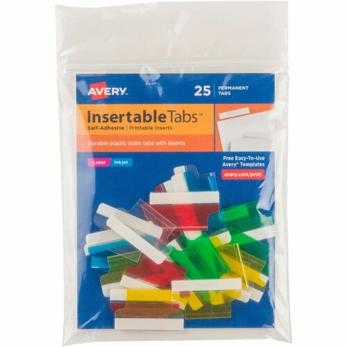 Avery Avery Self-Adhesive Index Tabs With Printable Insert