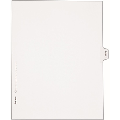Avery Avery Legal Exhibit Index Divider