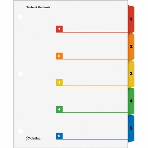 Cardinal OneStep Printable Table of Contents Dividers