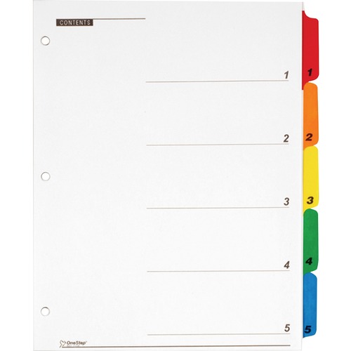 Cardinal QuickStep OneStep Printable Table of Contents Dividers