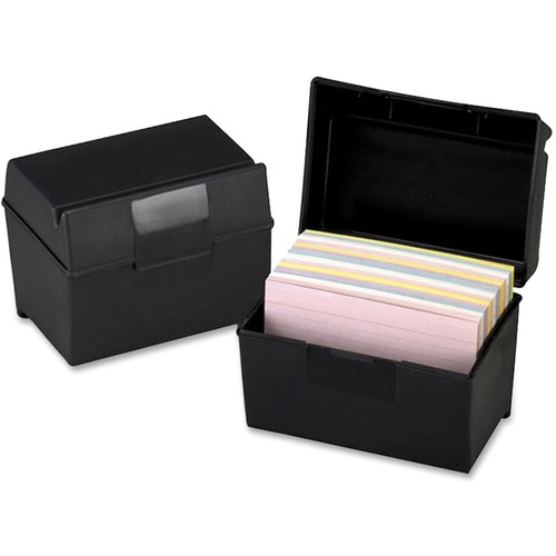 Oxford Plastic Index Card Box With Lid
