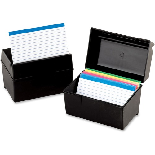 Oxford Oxford Plastic Index Card Box With Lid