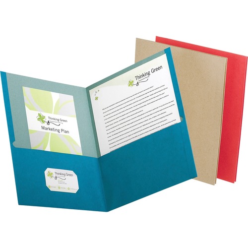 Earthwise Oxford 100% Recycled Paper Twin Pocket Folders