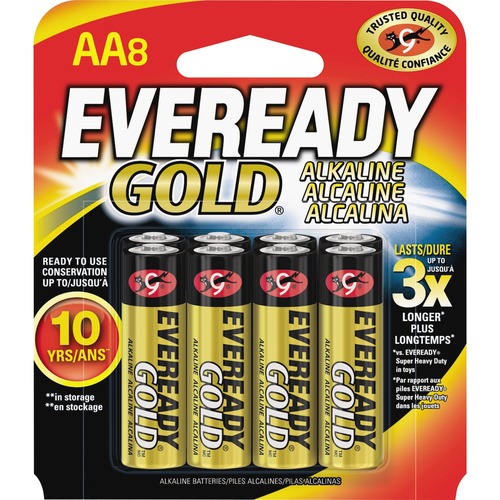Eveready A91BP-8 AA Size Gold Alkaline General Purpose Battery