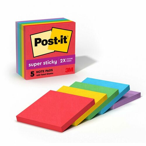 Post-it Post-it Super Sticky 3x3 Electric Glow Notes