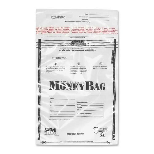 PM SecurIT Plastic Disposable Deposit Money Bag