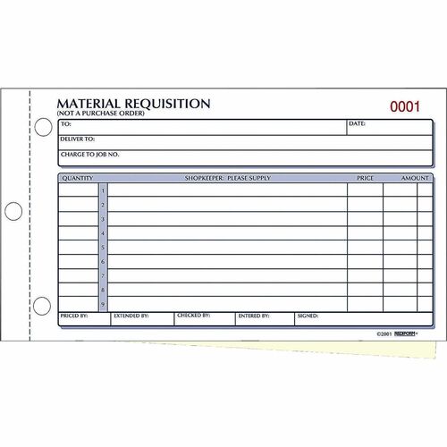 Rediform Rediform Material Requisition Purchasing Form