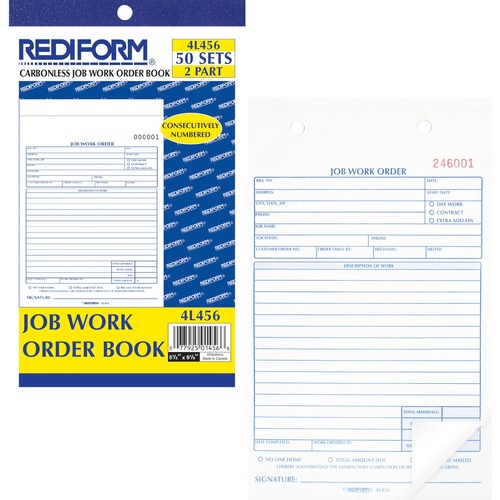 Rediform Rediform Job Work Order Book
