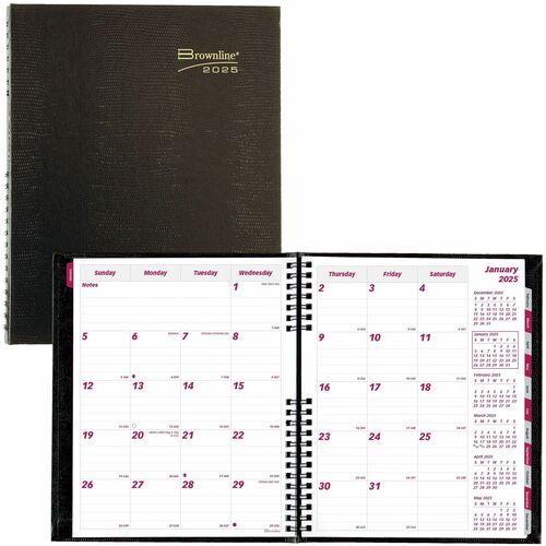 Rediform Hard Cover Twin-Wire Monthly Planner