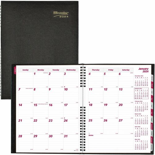 Rediform Rediform Hard Cover Twin-Wire Monthly Planner