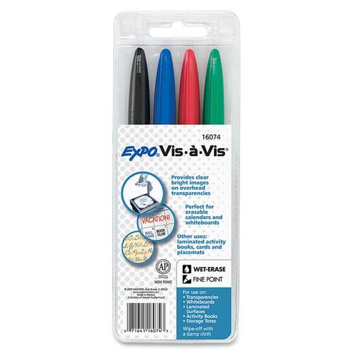 Expo Vis--Vis Wet Erase Overhead Transparency Markers