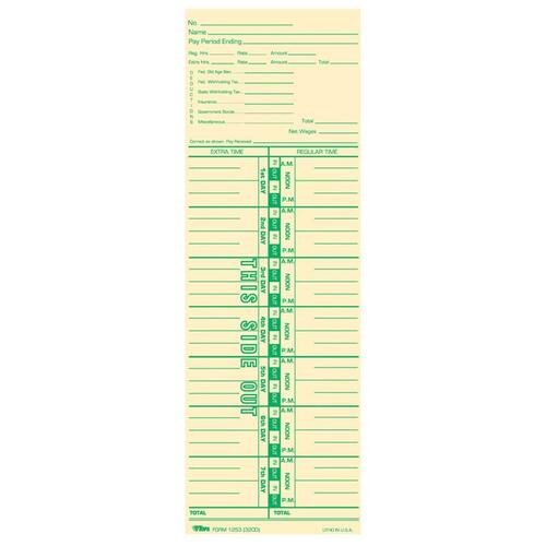 TOPS TOPS Payroll Calculation Time Card