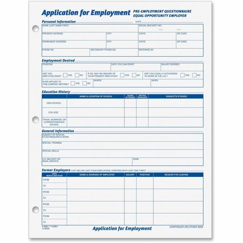TOPS TOPS Employment Application Form