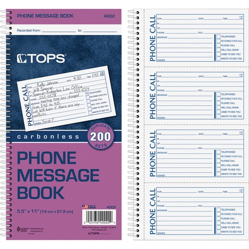 TOPS TOPS Carbonless While You Were Out Book