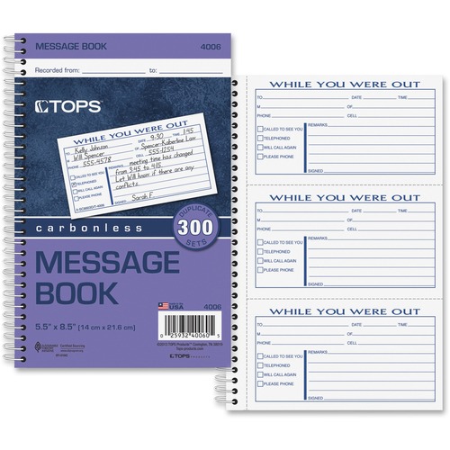 TOPS TOPS Important Message Book