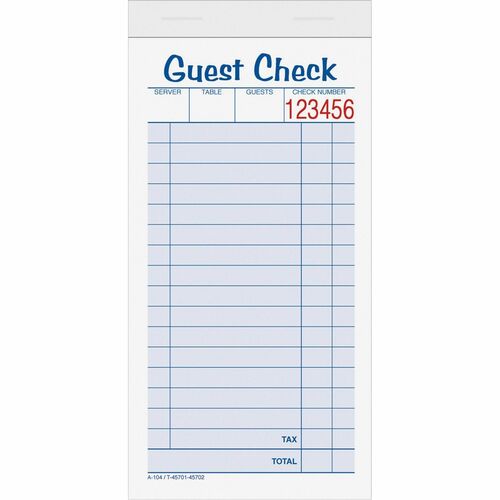 TOPS TOPS Guest Check Book