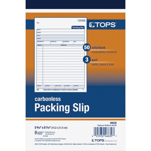 TOPS TOPS Packing Slip Book