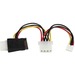 StarTech.com LP4 to SATA Power Cable Adapter with Floppy Power - Black