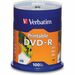 100pk DVD-R 16x 4.7gb White Branded Inkjet Printable / Mfr. no.: 95153