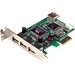 StarTech.com 4 Port PCI Express Low Profile High Speed USB Card - 3 x 4-pin Type A Female USB 2.0