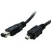 StarTech.com 1 ft IEEE-1394 Firewire Cable 4-6 M/M - Male FireWire - Male FireWire - 1ft - Black