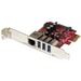 StarTech.com 3 Port PCI Express USB 3.0 Card + Gigabit Ethernet - 3 Total USB Port(s)