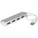 StarTech.com 4 Port Portable USB 3.0 Hub with Built-in Cable - Aluminum and Compact USB Hub - 4 Total USB Port(s) - 4 USB 3.0 Port(s)
