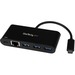 StarTech.com 3 Port USB C Hub with Gigabit Ethernet and Power Delivery - USB-C to 3x USB-A - USB 3.0 Hub - USB Port Expander - 3 Total USB Port(s) - 3 USB 3.0 Port(s