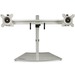 StarTech.com Dual-Monitor Stand - Horizontal - For up to 24" VESA Mount Monitors - Silver - Adjustable Computer Monitor Stand for Desk - Steel & Aluminum - Up to 61
