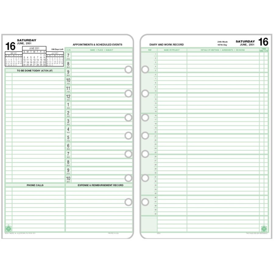DTM12800 DayTimer 1PagePerDay Planner Page Refill Great Office Buys