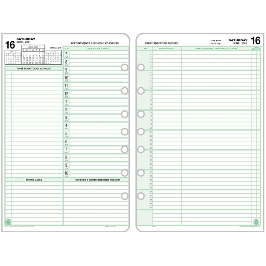 DTM12800 Day Timer 1 Page Per Day Planner Page Refill Great Office Buys