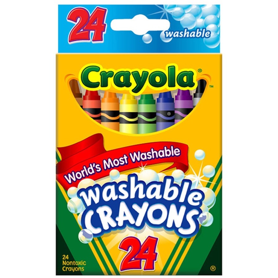 Crayola Washable Crayons - Assorted - 24 / Box - Urban Office Products
